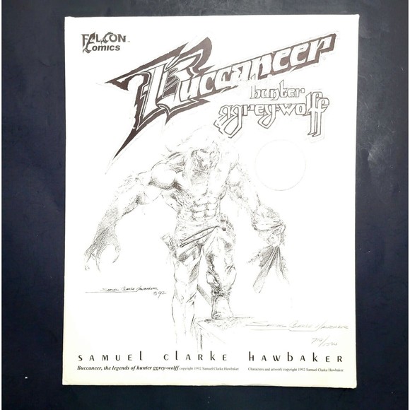 Buccaneer ART LITHO SET 6 Hunter Grey-Wolf S.C.Harbaker Falcon Comic 710/1500 NM - Picture 12 of 12